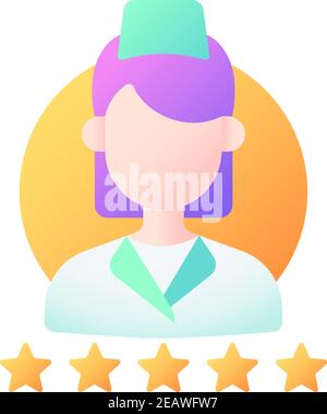 Überprüfen Arzt Vektor flache Farbe Symbol Stock Vektor