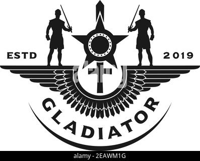 gladiator Flügel Logo Design Ihr Unternehmen Stock Vektor