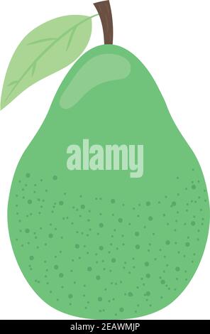 Birnenfrucht-Symbol auf weißem Hintergrund, flacher Stil, Vektorgrafik Stock Vektor