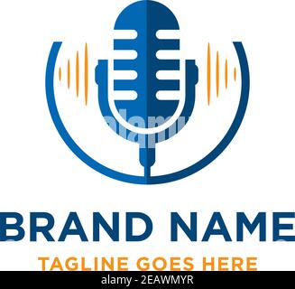 Radio Mikrofon Logo Design Ihr Unternehmen Stock Vektor