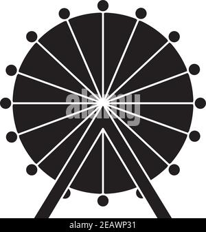 riesenrad Symbol auf weißem Hintergrund, Silhouette Stil, Vektor-Illustration Stock Vektor