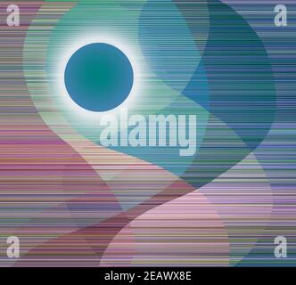 Abstrakter Sonnenuntergang oder Sonnenaufgang. 3D Rendern Stockfoto