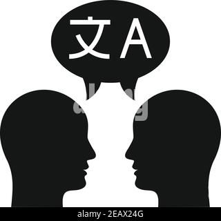Conversation Translator Symbol, einfacher Stil Stock Vektor