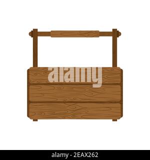 Leere Werkzeugkiste. Werkzeugkiste aus Holz. vektorgrafik Stock Vektor