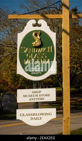 Sandwich Glass Museum in Sandwich Cape Cod Massachusetts Stockfoto