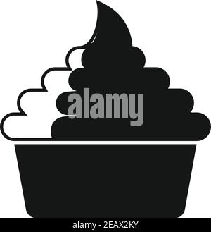Milch Cupcake Symbol, einfachen Stil Stock Vektor