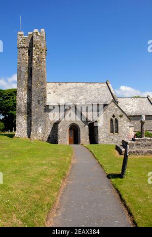 St. Michael and All Angels Kirche, Bosherston, Pembrokeshire, Wales Stockfoto