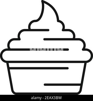Milch Cupcake Symbol, skizzieren Stil Stock Vektor