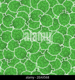 Hop Beer Muster nahtlos. Hopfensamen Hintergrund. vektor-Textur Stock Vektor