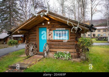 Massagetherapie-Hütte in Chena Hot Springs in Fairbanks, Alaska Stockfoto