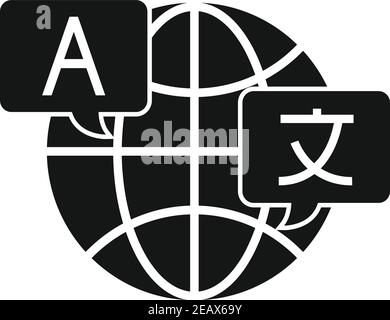 Symbol für globale Übersetzung, einfacher Stil Stock Vektor