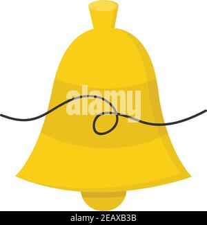 Cute einfache weihnachten Glocke Vektor Illustration Symbol. Weihnachten, festlich, Feiertag, traditionelles Gelb, Goldglocke Ornament, Dekoration. Stock Vektor