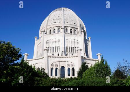 Wilmette, Illinois, USA. Bahai Tempel, einer von einer Handvoll Tempel weltweit und ein Eckpfeiler für den Bahai Glauben. Stockfoto