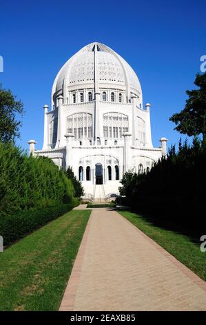 Wilmette, Illinois, USA. Bahai Tempel, einer von einer Handvoll Tempel weltweit und ein Eckpfeiler für den Bahai Glauben. Stockfoto