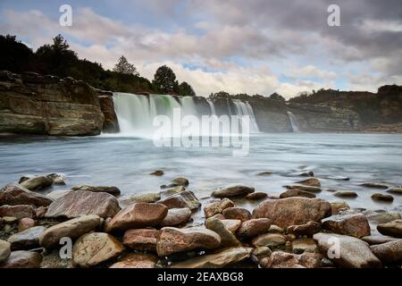 Maruia Falls bei Murchison in der Buller Region des Südinsel Stockfoto