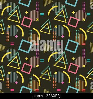 memphis nahtlose Muster Vektor Illustration Stock Vektor