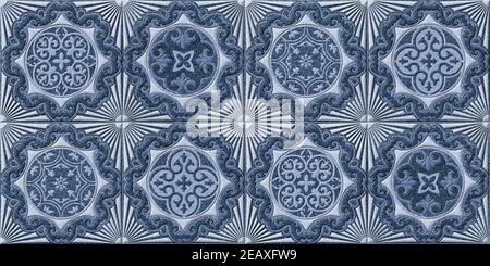 Traditionelle digitale Wandfliesen Dekor für Inneneinrichtung Home Dekoration, Wandfliesen Design für Badezimmer, nahtlose bunte Patchwork im türkischen Stil, Wallpa Stockfoto