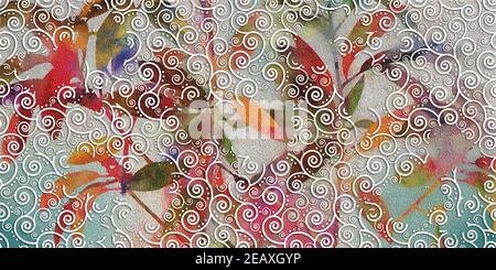 Multicolor Rustikale Digital Wandfliesen Dekor für Innenraum Haus oder Rustikale Keramik Wandfliesen Design, schwer Mixed Wall Art Dekor für Zuhause, Tapete. Stockfoto