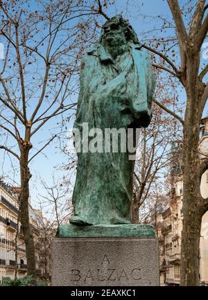 Denkmal für Balzac in Paris, Frankreich Stockfoto