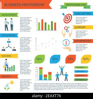 Mentoring Infografiken mit persönlichen Sport und Business motivieren Management eingestellt vektorgrafik Stock Vektor