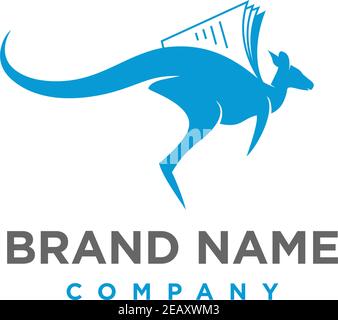 Kangaroo Book Logo Ihr Unternehmen Stock Vektor