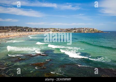 Landschaft von Bondi Beach in der Nähe von Sydney in Australien Stockfoto