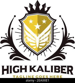Vintage König Schild Logo Ihr Unternehmen Stock Vektor