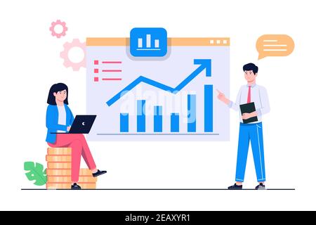 Marktanalyse Konzept flache Illustration Stockfoto