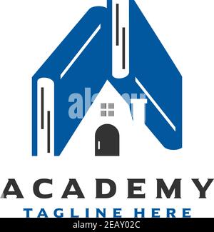 Home Bildung Logo Ihr Unternehmen Stock Vektor