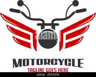 Motorrad und Flügel-Logo Ihr Unternehmen Stock Vektor