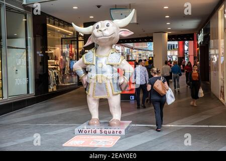 Jahr des Ox am World Square Sydney Stadtzentrum, gemischte Nutzung Entwicklung von Büros und Einzelhandelsgeschäften, Sydney, Australien Stockfoto