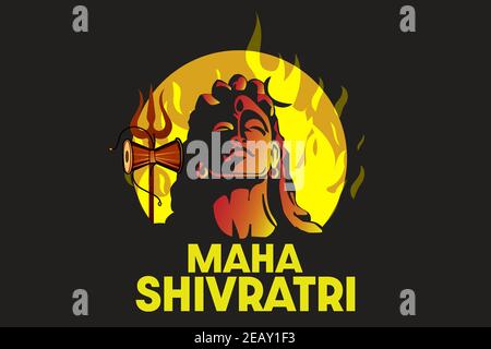 Illustration Von Happy Maha Shivratri Grußkarten Designs. Stock Vektor