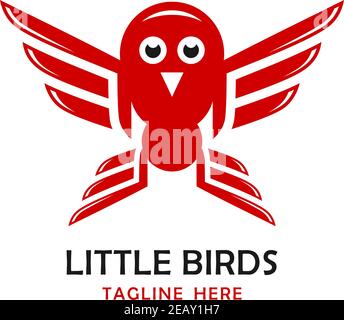 Little Birds Logo vier Ihr Unternehmen Stock Vektor