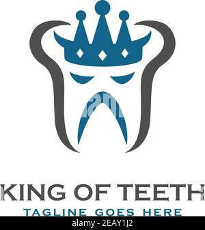 König Zahn Logo Ihr Unternehmen Stock Vektor