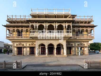 Mubarak Mahal im City Palace, ein Palastkomplex in Jaipur, Rajasthan, Indien. Stockfoto