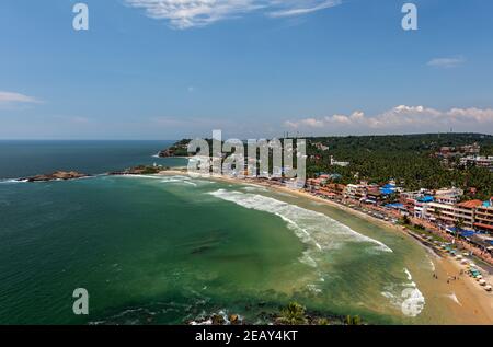 Leuchtturm Strand Küste Kovalam Kerala Indien Stockfoto