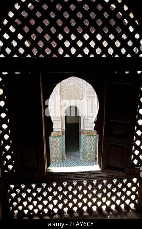 Die Bou Inania Madrasa in Meknes, Marokko. Stockfoto