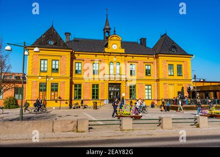 LINKOPING, SCHWEDEN, 23. APRIL 2019: Blick auf den Hauptbahnhof in Linkoping, Schweden Stockfoto