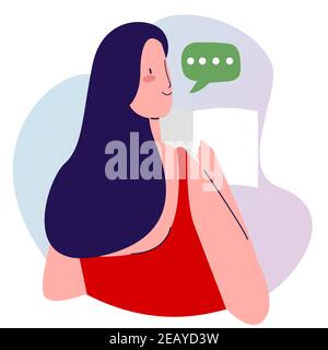 Frauen halten Papier lesen Kommentar mit Cartoon-Stil Vektor-Design Abbildung Stock Vektor