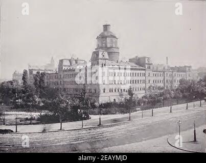 Vintage-Foto eines Universitätsgebäudes in Leipzig, Deutschland - 1892 Stockfoto