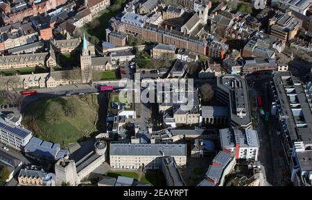 Luftaufnahme von Oxford County Council County Hall und Castle Stockfoto