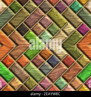 3D Render nahtlose ebnen Hintergrund Fliese mit Holz Muster Textur Stockfoto