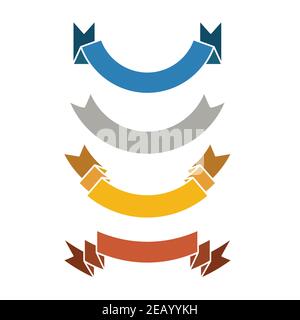Vintage Stil Ribbons Set isoliert. Vektorgrafik Stock Vektor