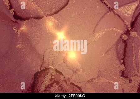 Vinatge abstrakte Burgunder und Gold Marmor Textur mit Funkeln. Vektor Hintergrund in Alkoholtinte Technik mit Glitzer. Vorlage für Banner, Poster Stock Vektor