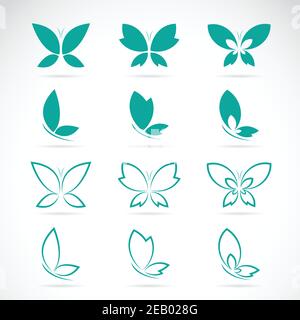 Vektorgruppe von Schmetterling auf weißem Hintergrund.leicht bearbeitbare geschichtete Vektor-Illustration. Stock Vektor