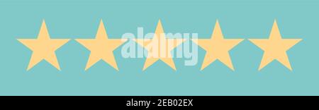 Vektor Gold isoliert fünf Sterne. Kundenfeedback-Konzept. Vektor Stock Vektor