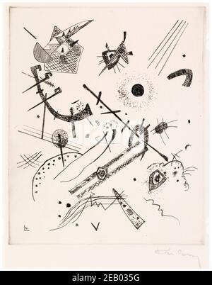 Wassily Kandinsky, kleine Welten XI, abstrakte Zeichnung in Trockenpunkt, 1922 Stockfoto