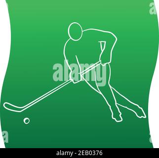 Eishockey-Spieler Linie Symbol eines Sport-Set. Vektor EPS 10 Stock Vektor