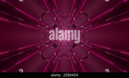 Geometrische Linien und Lichter Hintergrund 3D Abbildung Stockfoto