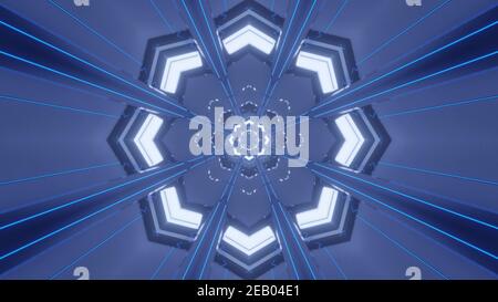 Futuristische geometrische Ornament 3D Illustration Stockfoto